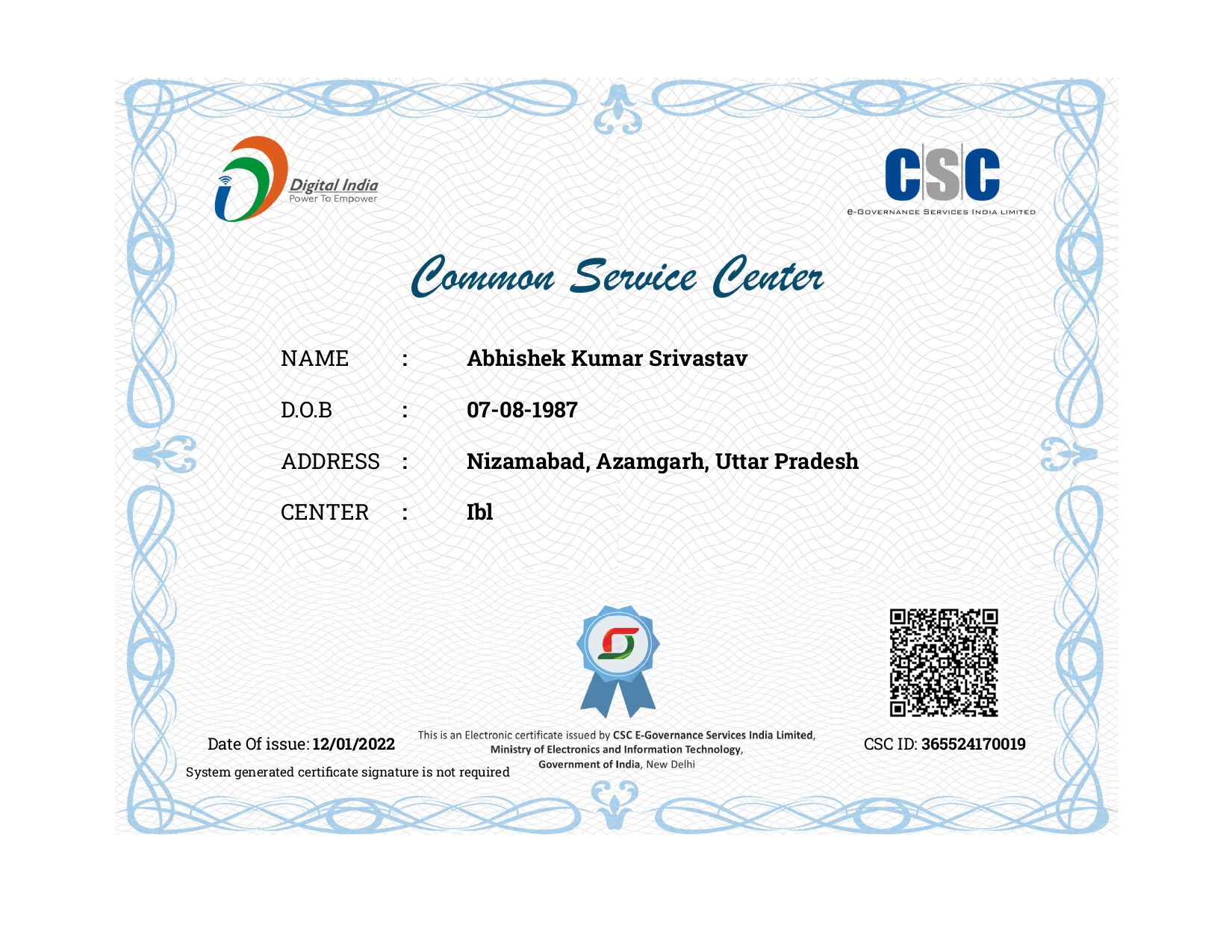 CSC Certificate